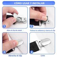 Juego De 8/4 Clip De Sábana Ajustable Con Cinturón Para Cama Organizador De Ropa De Cama Funda De Matrás Y Edredón Clip Para Sábanas - details 6