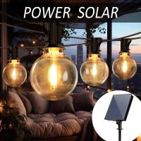 Guirnalda Solar Exterior G40 40LEDs Impermeable Para Bodas Y Fiestas Decoración De Jardín Cumpleaños Iluminación De Atrio Patio Té - details 4