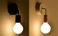 Lámpara De Pared E27 Madera Hierro Para Dormitorio Luz De Lectura Nórdica Sconce De Fondo Aisles Luz De Lectura Wooden Bedside - details 10