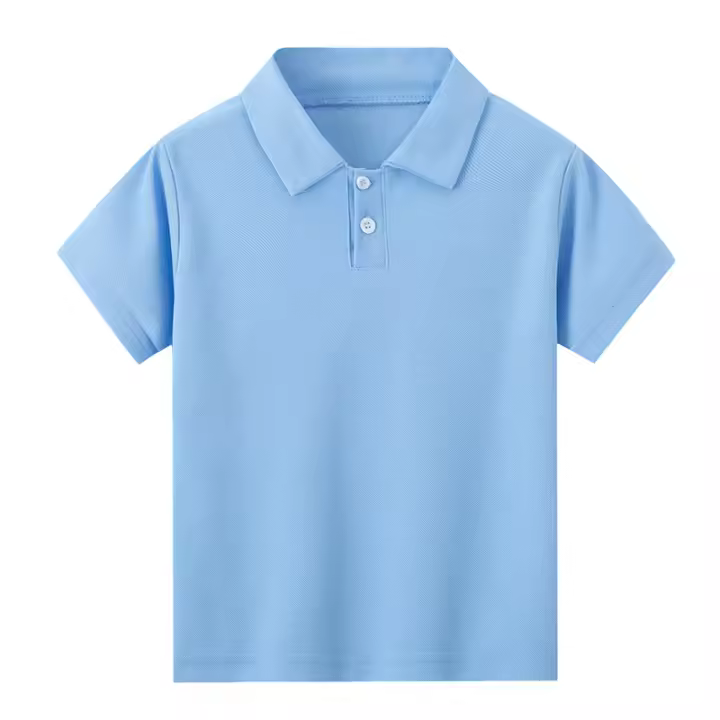 Camisa POLO Para Niños Y Niñas De Color Sólido Moda Elegante Con Cuello En V Manga Corta Cómoda Para Verano Talla True Fit - 1