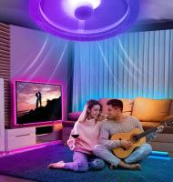 Nuevo ventilador RGB para dormitorio y Hogar, with rosca E27, ventilador de techo with Atenuation continua. Iluminación tricolor de 30 W + Luz Ambiental RGB. - details 12