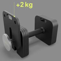 Mancuernas ajustables, diseño cuadrado antideslizante, 16 kg, ideal para entrenamiento en casa, forma cuadrada, gimnasio en casa, fitness - details 2