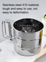 1PC Sieve De Harina De Acero Inoxidable Con Presión Manual Malla Fina Para Polvo De Levadura Azúcar Herramientas De Hornear Para La Cocina - details 1