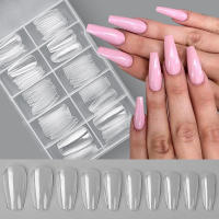 100Pcs Sistemas De Extensión De Uñas Postizas En Gel Capsula Falsas Uñas Coffin Estilo Francés Herramienta De Construcción Rápida - details 6