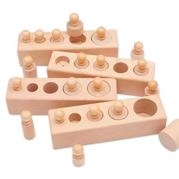 Juguetes Sensoriales Montessori Para Niños De 3 Años En Adelante Cilindro Con Guías Para Desarrollar La Coordinación Mano-Ojo Y Razonamiento Lógico - 1