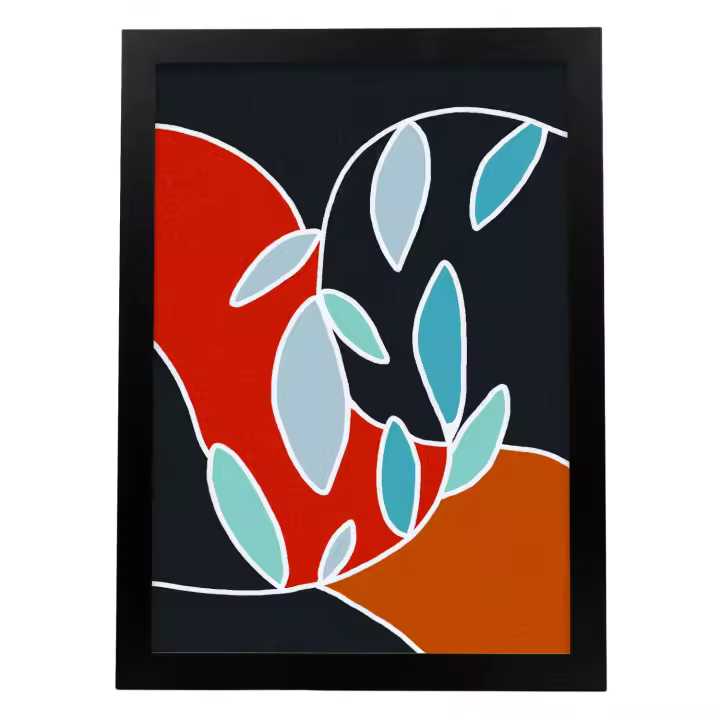 Nacnic Diseño De Hojas Modernas Lamina Flores Surtidas Poster - 1