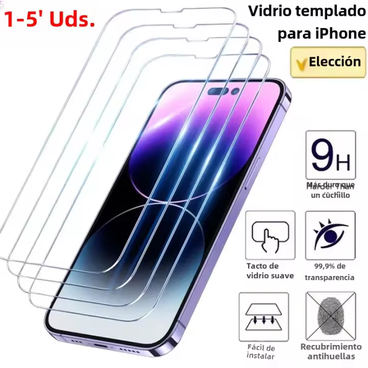 Protector De Pantalla De Vidrio Templado Para iPhone 15 14 13 12 11 pro Max XS XR 12Mini Compatible Con iPhone 7 8 14 15 plus - 1