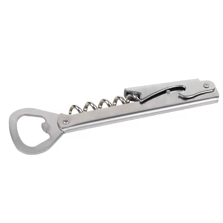 Cofan Sacacorchos de acero inoxidable | Incluye abridor de botellas | Adecuado para uso profesional | Diseño compacto y duradero | Longitud: 14 cm - 1