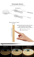 Tira De LED COB 24V 10M Con Dimmer Táctil Y Sensor De Movimiento Manual Para Decoración De Habitaciones 320LEDs/M No Impermeable - details 4