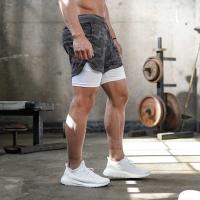 Shorts De Correr Para Hombre Shorts Deportivos De Gimnasio 2 En 1 Secado Rápido Entrenamiento Fitness Verano Pantalones Cortos De Camuflaje - details 4