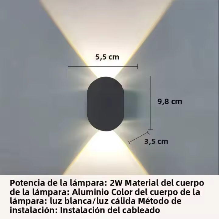 Luz De Pared LED De Aluminio Para Exterior E Interior 4W 6W 8W 10W AC85-265V Blanca Negra Moderna Para Jardín Dormitorio Pasillo - 1