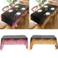 Mantel Negro Y Dorado Con Brillo Para Fiestas De Cumpleaños Y Bodas Decoración De Mesa En Tela Color Oro Y Rosa - details 0