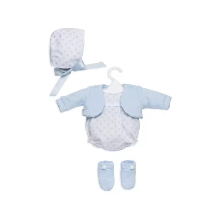 Pelele Muñeca Recién Nacida 42 cm. Chaqueta Punto Azul de Berbesa T5114 - 1