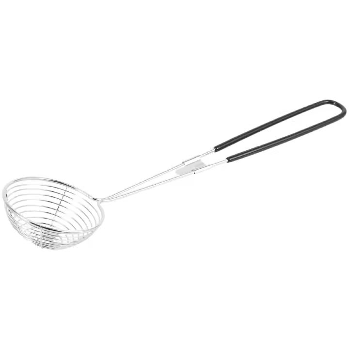 Cucharón colador de olla caliente de acero inoxidable, cuchara espumadora de malla, cuchara coladora asiática con mango - 1
