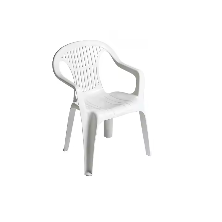 FA Silla de Terraza Resistente Apilable con Respaldo en Color Blanco - 1