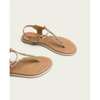 Sandalias planas de Mujer PORRONET 3112-010 ESCLAVA ADORNO METAL TAUPE 35856 25V - details 3