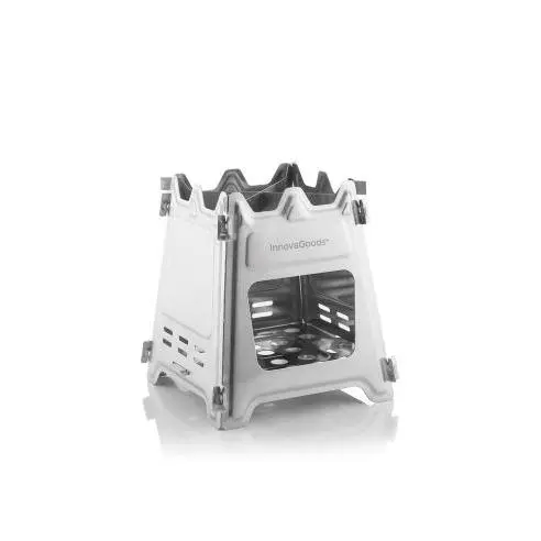 INNOVAGOODS Hornillo de Acero Inoxidable Desmontable Portátil 15,5x18 cm - 90896 Hornillo Complementos para Cocina y Barbacoas Cocinas Jardin - 1