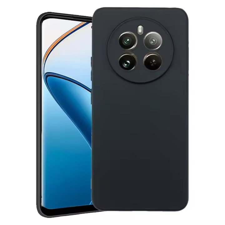 Funda + Protector Cristal Vidrio Templado Opcional Compatible Con REALME 12 PRO PLUS 5G Carcasa Básica, Forro Gel TPU Silicona Líquida Mate Suave Flexible, Ligera, Color Negro Transparente, Ajuste Perfecto, Acceso Conectores, Case Meloenvias mle18 - 1