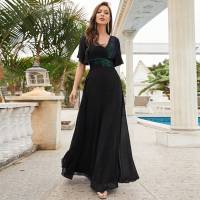 Vestido De Novia Sastre Unithorse Elegante Con Encaje Y Mariposa En Manga Chiffon Para Damas De Honor V-Neck Largo Al Piso - details 51