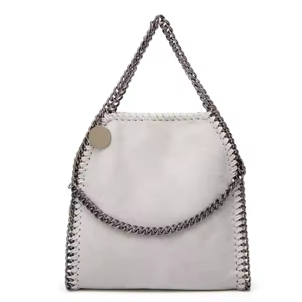 Bolsos cruzados para mujer, bolsos de hombro de moda, bolsos de cadena, bolsos tejidos con cadena portátil de moda, gris - 1