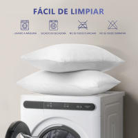 EasySpeed Almohada Microfibra 70 cm 80 cm 90 cm Fibra Sintética Esponjosa Esterilizada, Relleno Firmeza Media, Adaptable, Transpirable, Lavable a Mano o Máquina, No se deforma, Color Blanco - details 3
