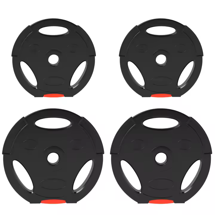 SPORTNOW Juego de Discos Pesas de 4 Piezas Discos de Pesas Total 30 kg 2x10 kg 2x5 kg con Orificios de 2,5 cm para Entrenamiento Fitness en Hogar Gimnasio Negro - 1