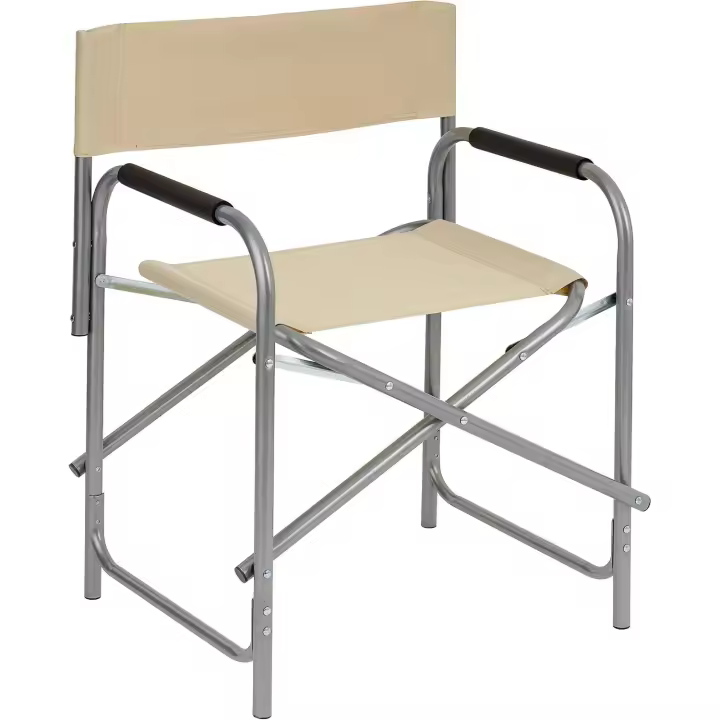 Silla de Director Plegable de Acero Tubular para Camping, Playa, Pesca, jardín, Ahorra Espacio, con reposabrazos Acolchados de Esponja, 56x44x76 cm (Azul) - 1