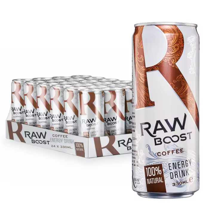 Raw Boost Coffee 100% Natural & Vegan Energy Drink - Pack 24 X 330ml - 1