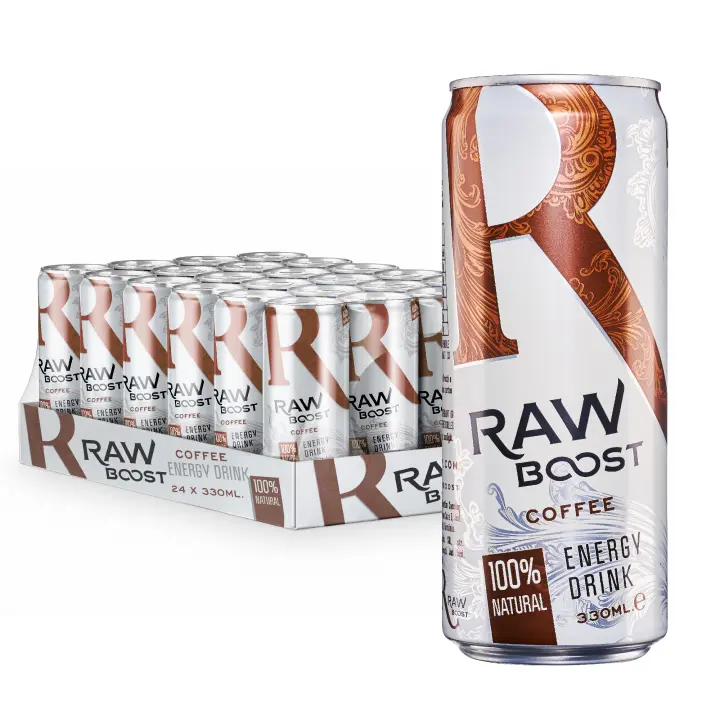 Raw Boost Coffee 100% Natural & Vegan Energy Drink - Pack 24 X 330ml - 1