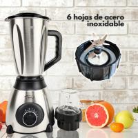 Licuadora 1000W  – Vaso de Acero Inoxidable 1.5L, 5 Velocidades y Función Pulso – Vaso de molinillo de vidrio - details 1