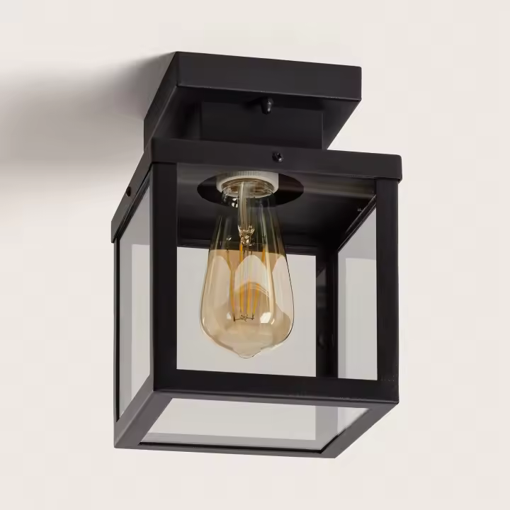 Ledkia Aplique de Techo Exterior Acero Inoxidable Theia  Negro - 1