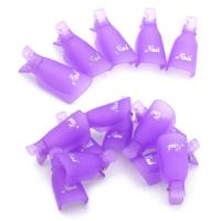 LULAA 10Pcs/1Set Clips De Plástico Para Arte De Uñas Y Remoción De Esmalte UV Gel Polvo Remover De Uñas Con Herramienta De Envolvimiento Para Uñas De Dedos - details 1
