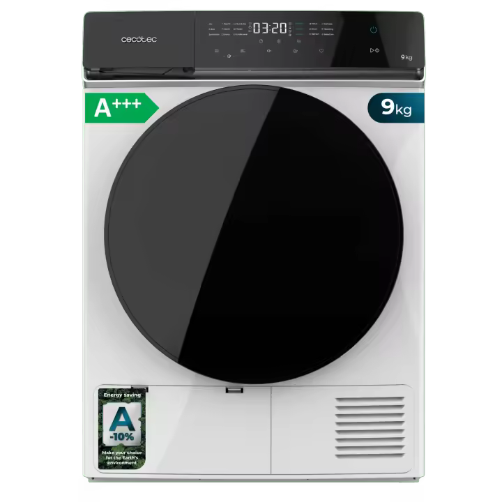 Cecotec Bolero DressCode Dry 9400 A+++ Secadora Bomba de calor de 9 kg Clase A+++ Motor Inverter Plus Full Touch Plancha Fácil 15 prgramas y Tambor de acero inoxidable. - 1