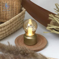 Bombilla De Noche LED Recargable Vintage Retro Sin Cable Con Sombrilla De Vidrio Para Decoración De Dormitorio Lámpara De Mesa - details 17
