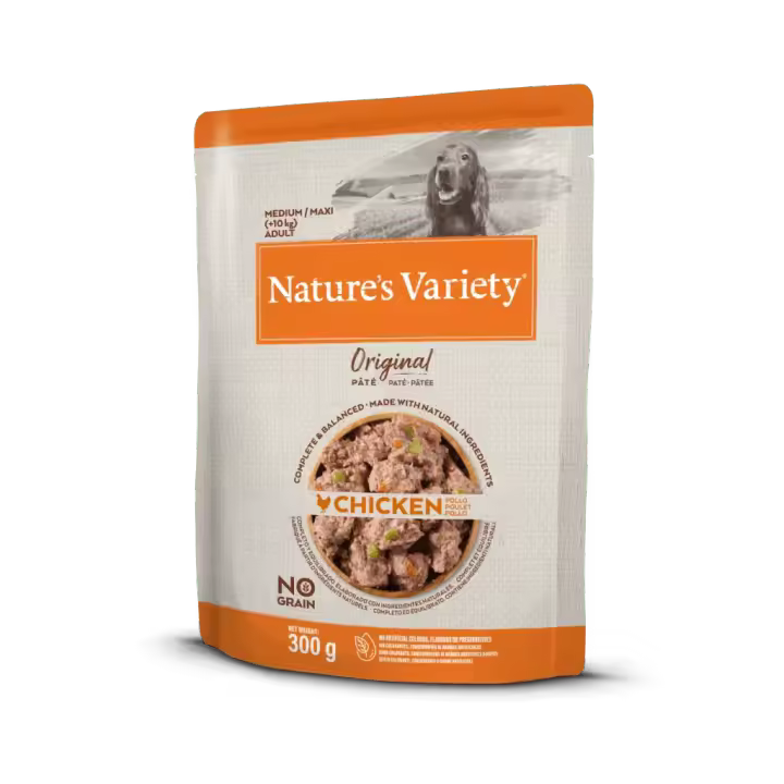 Alimento Húmedo para Perros Nature's Variety Original Paté Medium/Maxi Pollo Sin Cereales - 0,3 Kg X 8 Ud - 1