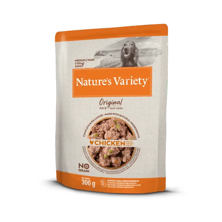 Alimento Húmedo para Perros Nature's Variety Original Paté Medium/Maxi Pollo Sin Cereales - 0,3 Kg X 8 Ud - 1