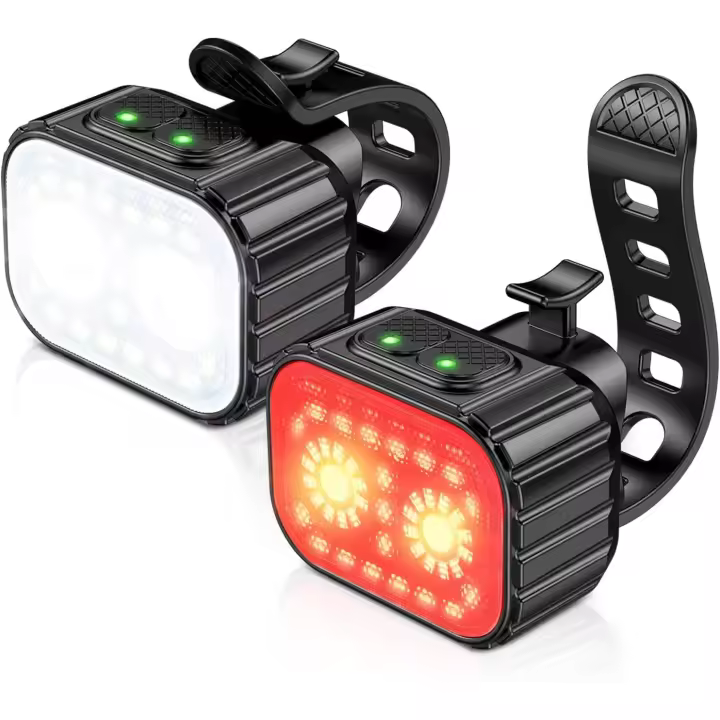 Luces de Bicicleta superbrillantes, recargables por USB, IPX6 resistentes al agua, para Cycling Nocturna, camping y mochila, 8 12 Modos de iluminación. - 1