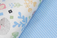 LALA - Juego de ropa de Cama para Cuna de Bebe, barandilla Anticolisión de Algodón de dibujos animados, Conejo Azul 30*30*6, extraible y lavable. - details 5