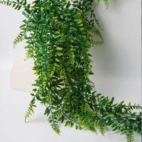 2pcs Eucalipto Artificial En Vínculo Planta Artificial Decoración Para El Hogar Y Bodas Colgante Falso Iva De Hojas Plásticas Para Exterior - details 7