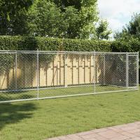 vidaXL Jaula de Perros con Puerta Perrera Caseta Corral Acero Galvanizado Gris Dimensiones 2 x 2 x 1.5 m,  4 x 2 x 1.5 m,  6 x 2 x 1.5 m y mas - details 4