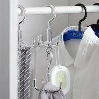 Gancho De Ropa Multifuncional Giratorio Sin Perforar Con 4 Garrajas Organizador De Abrigos Almacenamiento De Bufandas Para Armario - details 1