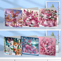 Kit De Pintura De Gato Con Diamantes 6Pcs Regalo Para Adultos Amigos Familia Miembro Del Círculo De Navidad Arte De Tarjeta De Diamante - details 1