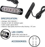 Barra de Luz estroboscópica de advencencia de Emergencia Para el bajo de la carrocería, ultradelgada, de 6 LED Y 18 W, colámbar, para vehículos de 12 a 24 V, Luz intermitente de seguridad - details 1