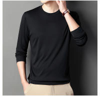 Camiseta De Manga Larga Para Hombre En Color Sólido Cuello Redondo Camisa Polo Casual Algodón Transpirable Para Primavera Y Otoño - details 5