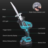 3600W Drillpro-Sierra alternante sin escobillas, herramienta eléctrica para cortar madera y Metal, batería Makita de 18V, 12000spm - details 2