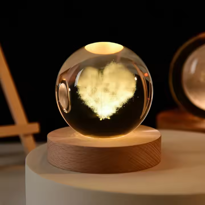 Lámpara De Mesa LED USB Bola De Cristal Luz Nocturna 3D Planetario Galaxia Astronauta Decoración Para Hogar Juguete Para Niños Y Adultos - 1