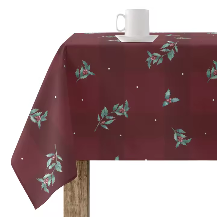 BL Belum | Mantel Navidad 200x140 cm 100% algodón resinado Antimanchas (Tacto no plastificado) Modelo Red Christmas 1 - 1