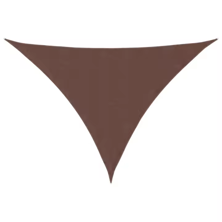 Toldo de Vela triangular lienzo Oxford marron 3,5x3,5x4,9 M - 1