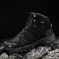 Botas De Senderismo HIKEUP Para Hombre Suela Antideslizante Alta Transpirables Impermeables De Cuero Sintético Y Malla Para Otoño E Invierno - details 27