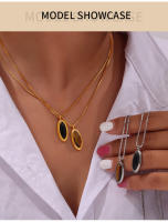 Collar De Acero Inoxidable Con Colgante De Ojo De Tigre Para Hombres Y Mujeres Resistente Al Agua Cadena De Cuello Para Parejas Joyería Moda Para Fiestas - details 9